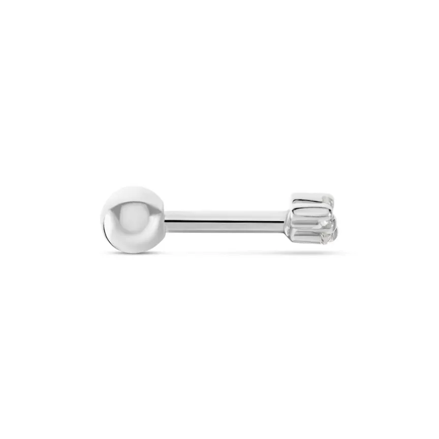 Piercing D'oreille Unitaire Acadia Argent Blanc Oxyde De Zirconium-Histoire d'Or Best