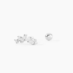 Histoire d'Or Piercing D'oreille Unitaire Nara Argent Blanc Oxyde De Zirconium