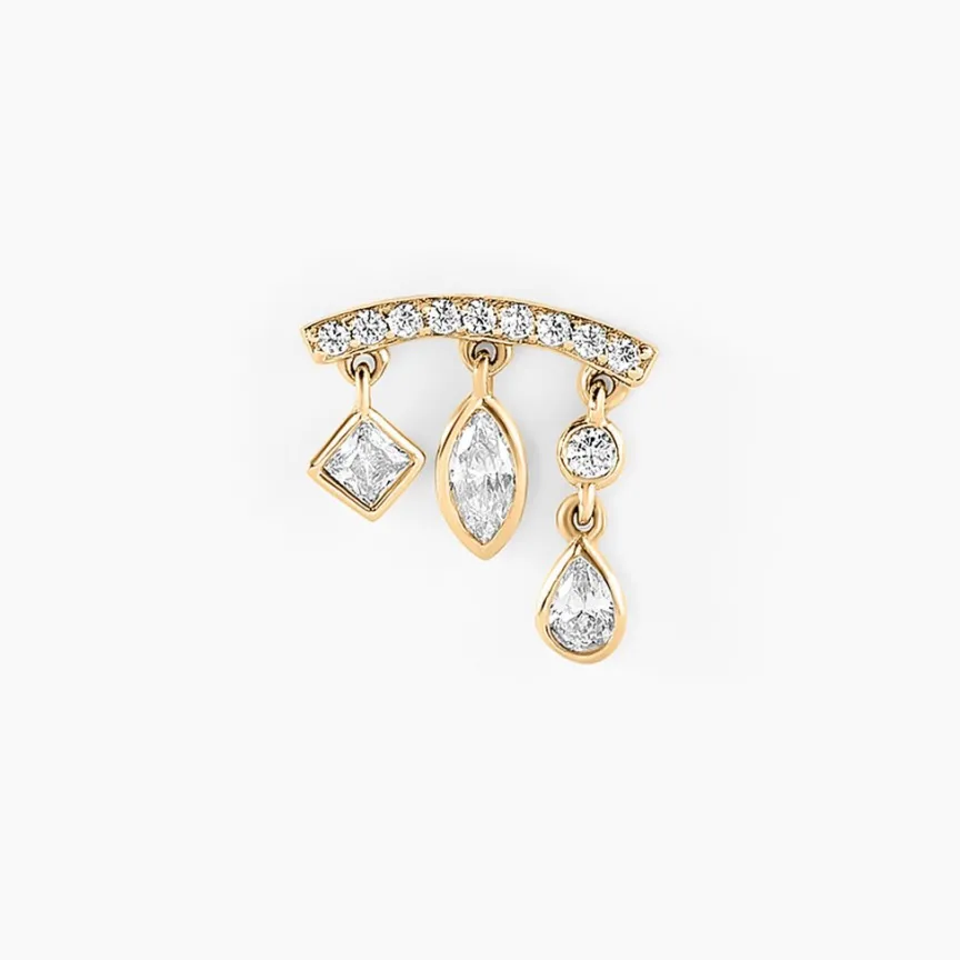 Piercing D'oreille Unitaire Tyrese Or Jaune Oxyde De Zirconium-Histoire d'Or Outlet