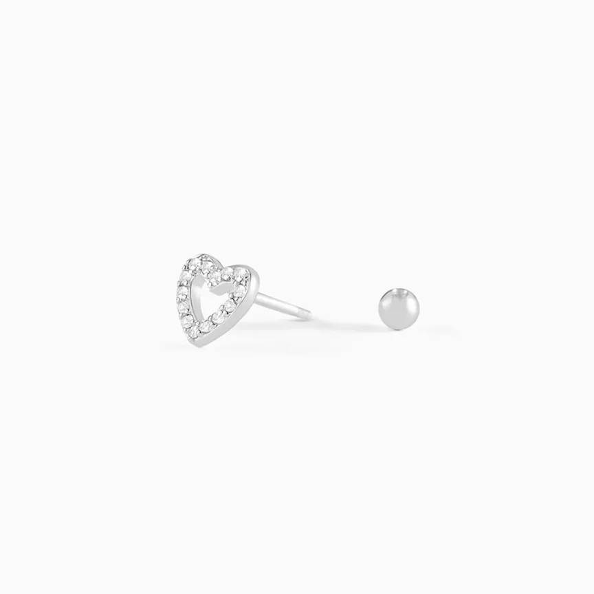 Piercing D'oreille Unitaire Argent Blanc Cort Oxyde De Zirconium-Histoire d'Or New