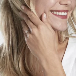 Solitaire Accompagné Laetitianne Or Blanc Diamant Synthétique-Histoire d'Or