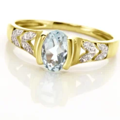 Histoire d'Or Solitaire Laetitienne Or Jaune Topaze Oxydes