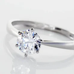 Solitaire Or Blanc Laurian Oxyde De Zirconium Blanc-Histoire d'Or New