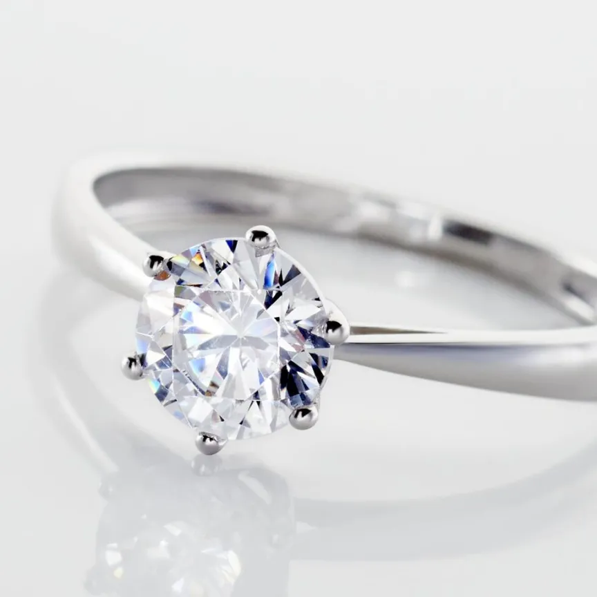 Solitaire Or Blanc Laurian Oxyde De Zirconium Blanc-Histoire d'Or New