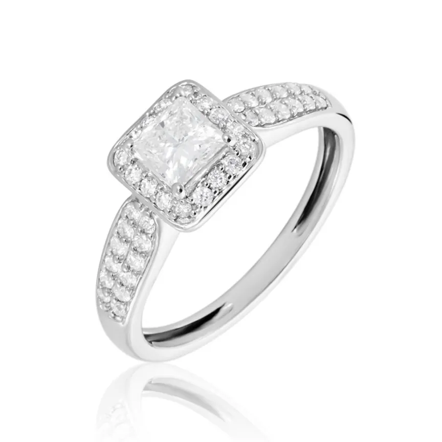 Solitaire Or Blanc Princessa Diamant Synthetique-Histoire d'Or Outlet
