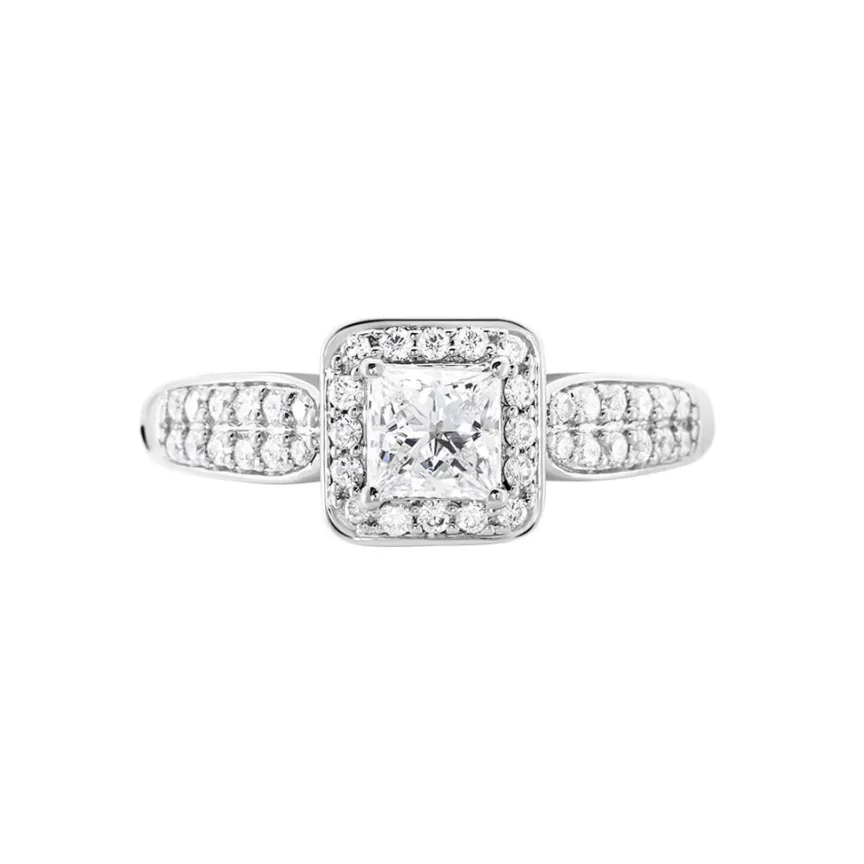 Solitaire Or Blanc Princessa Diamant Synthetique-Histoire d'Or Outlet