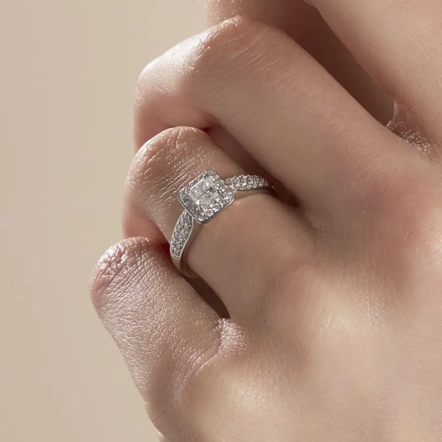 Solitaire Or Blanc Princessa Diamant Synthetique-Histoire d'Or Outlet